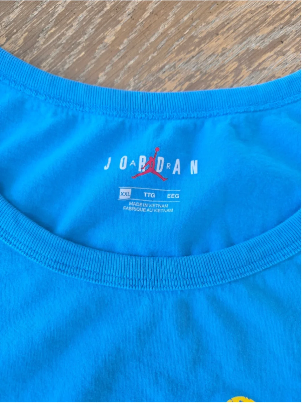 Nike Air Jordan Jumpman Graphic Tank Top Shirt XXL Blue Yellow Flaw